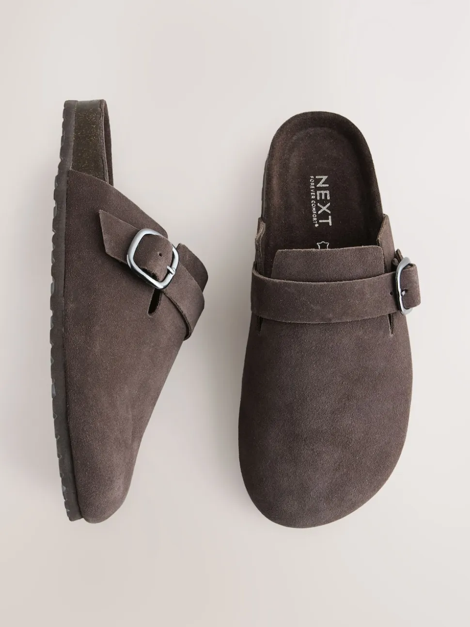 Chocolate Brown Standard Fit Leather Footbed Clogs