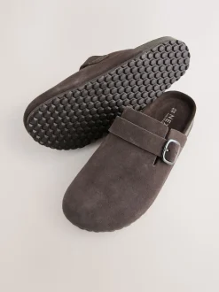 Chocolate Brown Standard Fit Leather Footbed Clogs