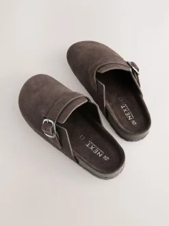Chocolate Brown Standard Fit Leather Footbed Clogs