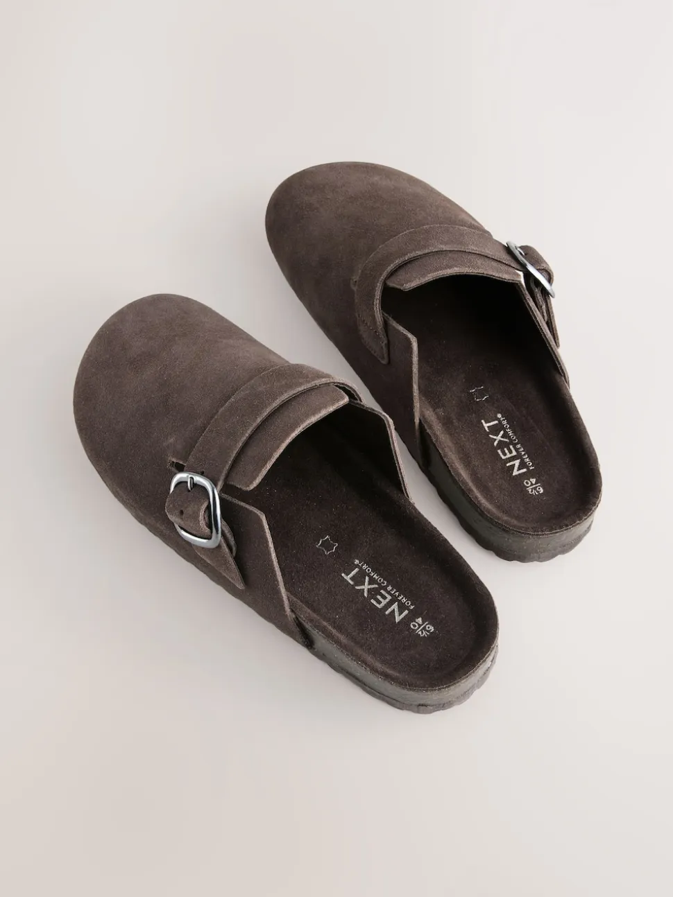 Chocolate Brown Standard Fit Leather Footbed Clogs