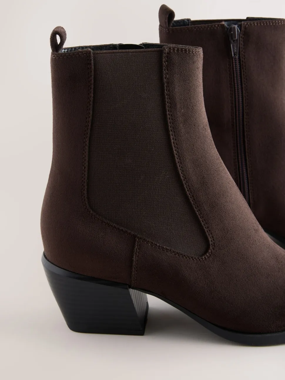 Chocolate Brown Standard/Wide Fit Chelsea Style Western Cowboy Boots