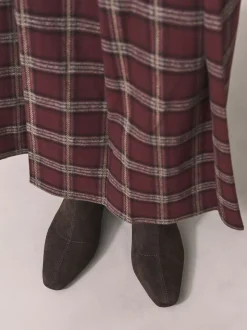 Chocolate Brown Standard/Wide Fit Chisel Toe Block Heel Sock Boots