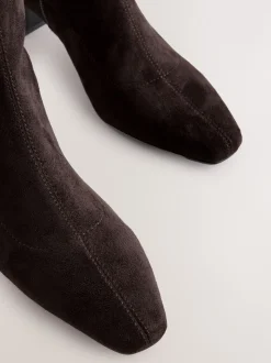 Chocolate Brown Standard/Wide Fit Forever Comfort® Chisel Toe Knee Sock Boots