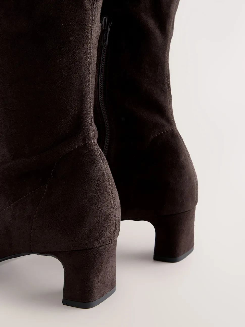 Chocolate Brown Standard/Wide Fit Forever Comfort® Chisel Toe Knee Sock Boots