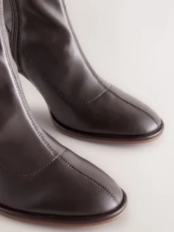 Chocolate Brown Standard/Wide Fit Forever Comfort® Round Toe Sock Boots