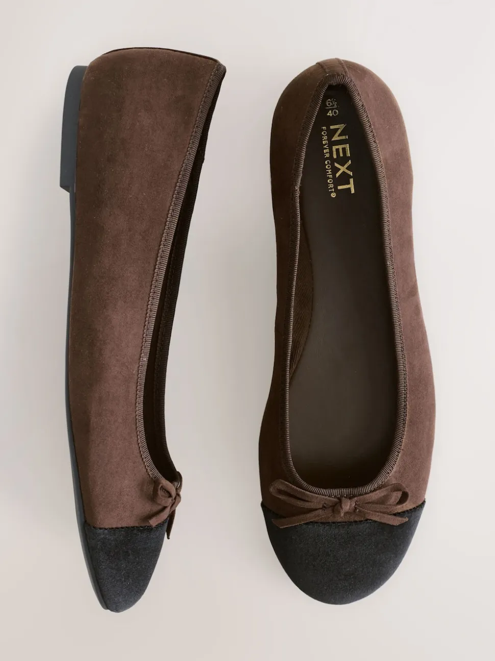 Chocolate Brown Standard/Wide Fit Round Toe Ballerina Shoes