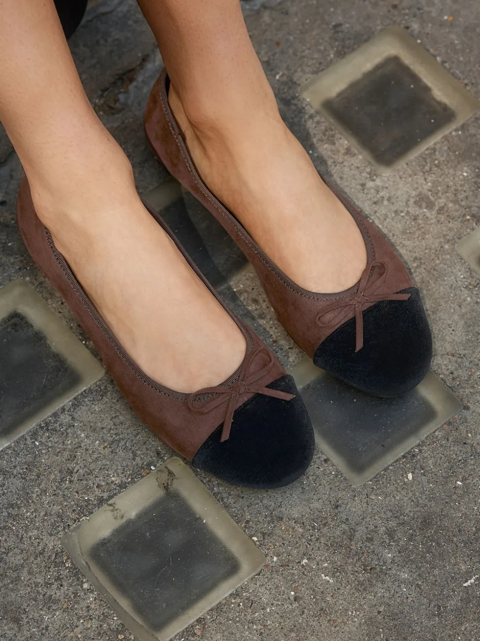 Chocolate Brown Standard/Wide Fit Round Toe Ballerina Shoes