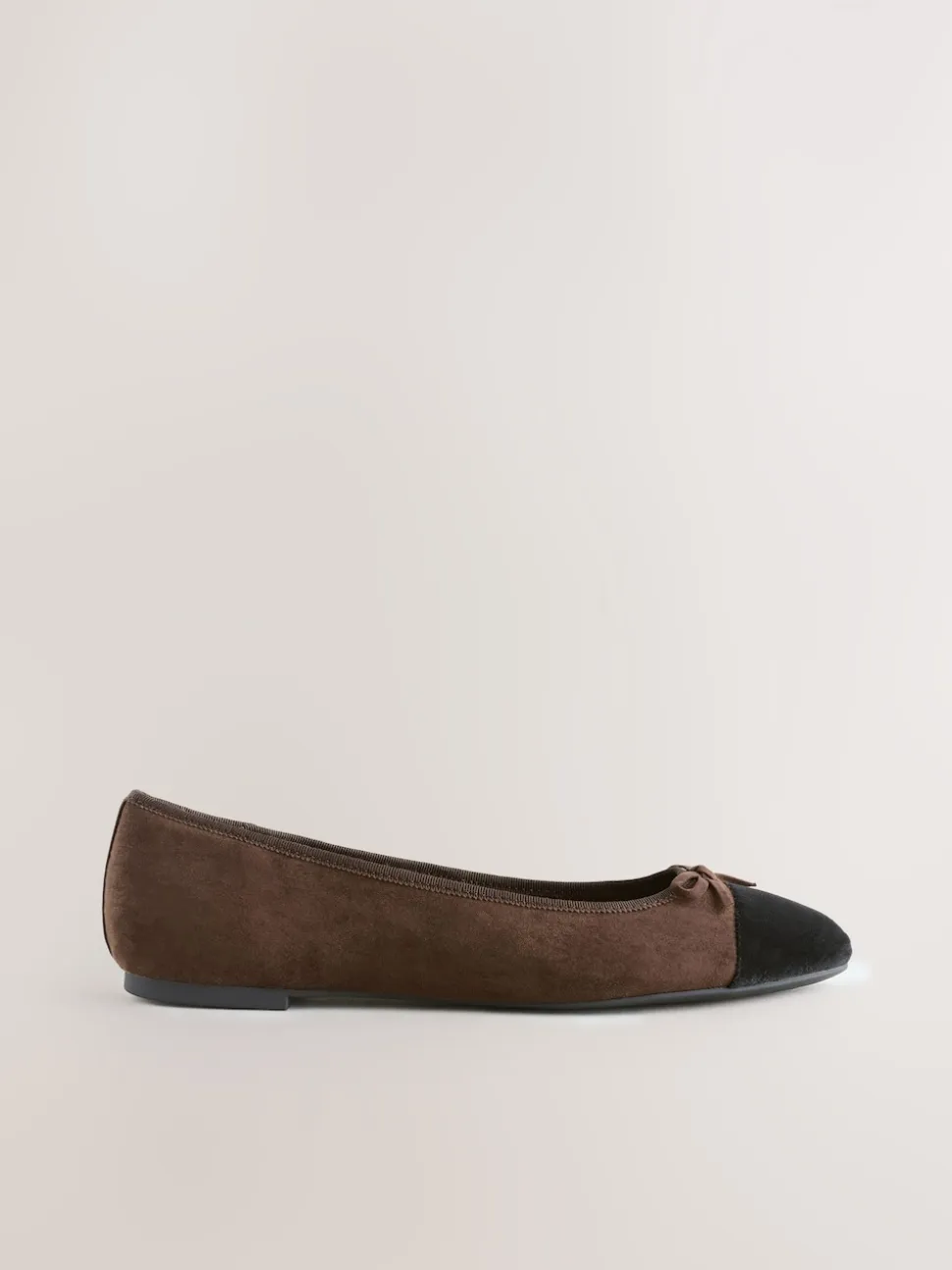 Chocolate Brown Standard/Wide Fit Round Toe Ballerina Shoes