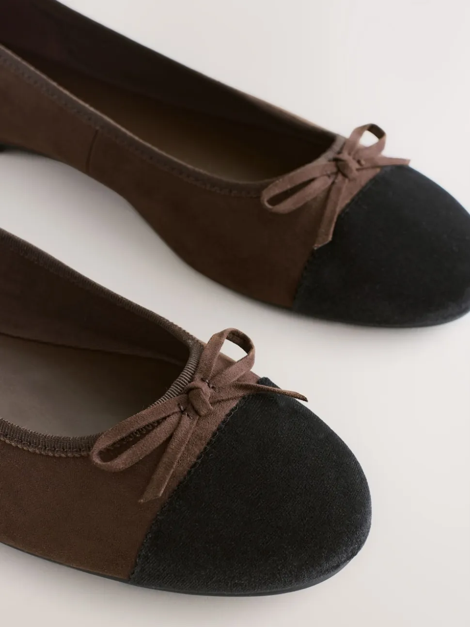 Chocolate Brown Standard/Wide Fit Round Toe Ballerina Shoes