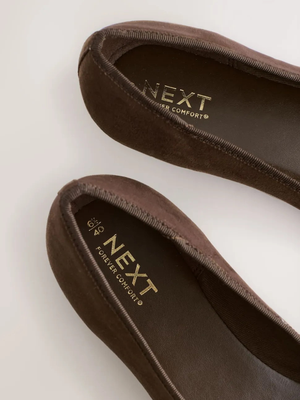 Chocolate Brown Standard/Wide Fit Round Toe Ballerina Shoes