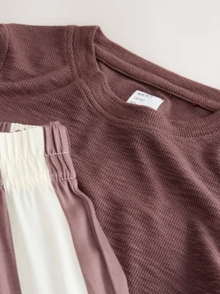 Chocolate Brown Stripe Long Sleeve Pyjamas