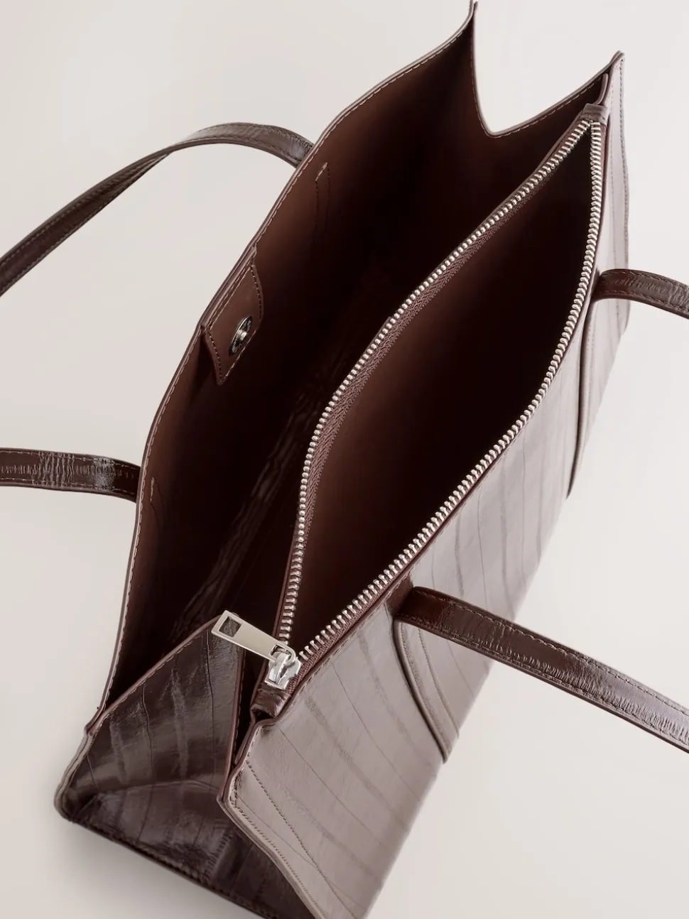 Chocolate Brown Structured Tote Bag