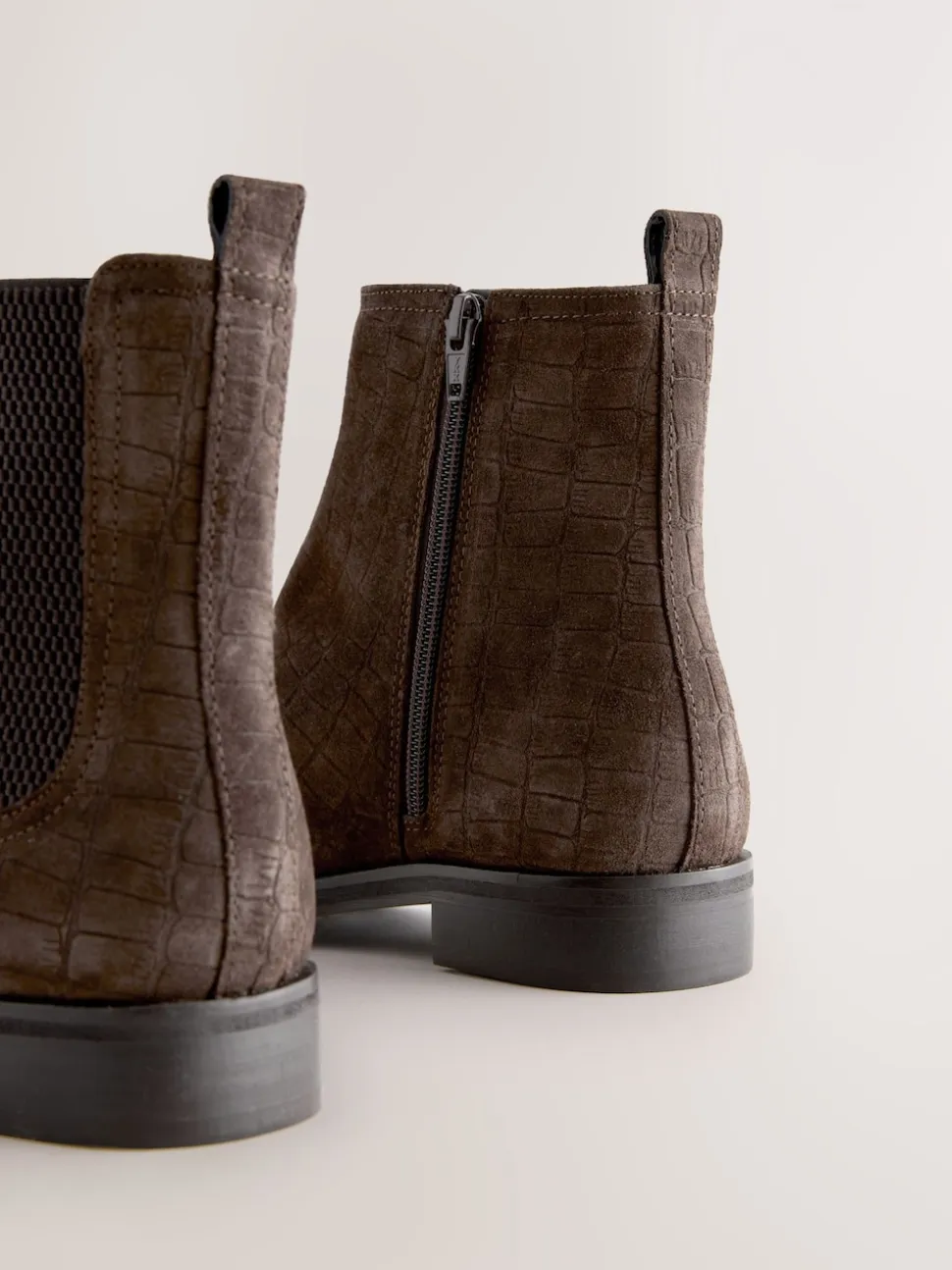 Chocolate Brown Suede Embossed Standard/Wide Fit Forever Comfort® Chelsea Ankle Boots