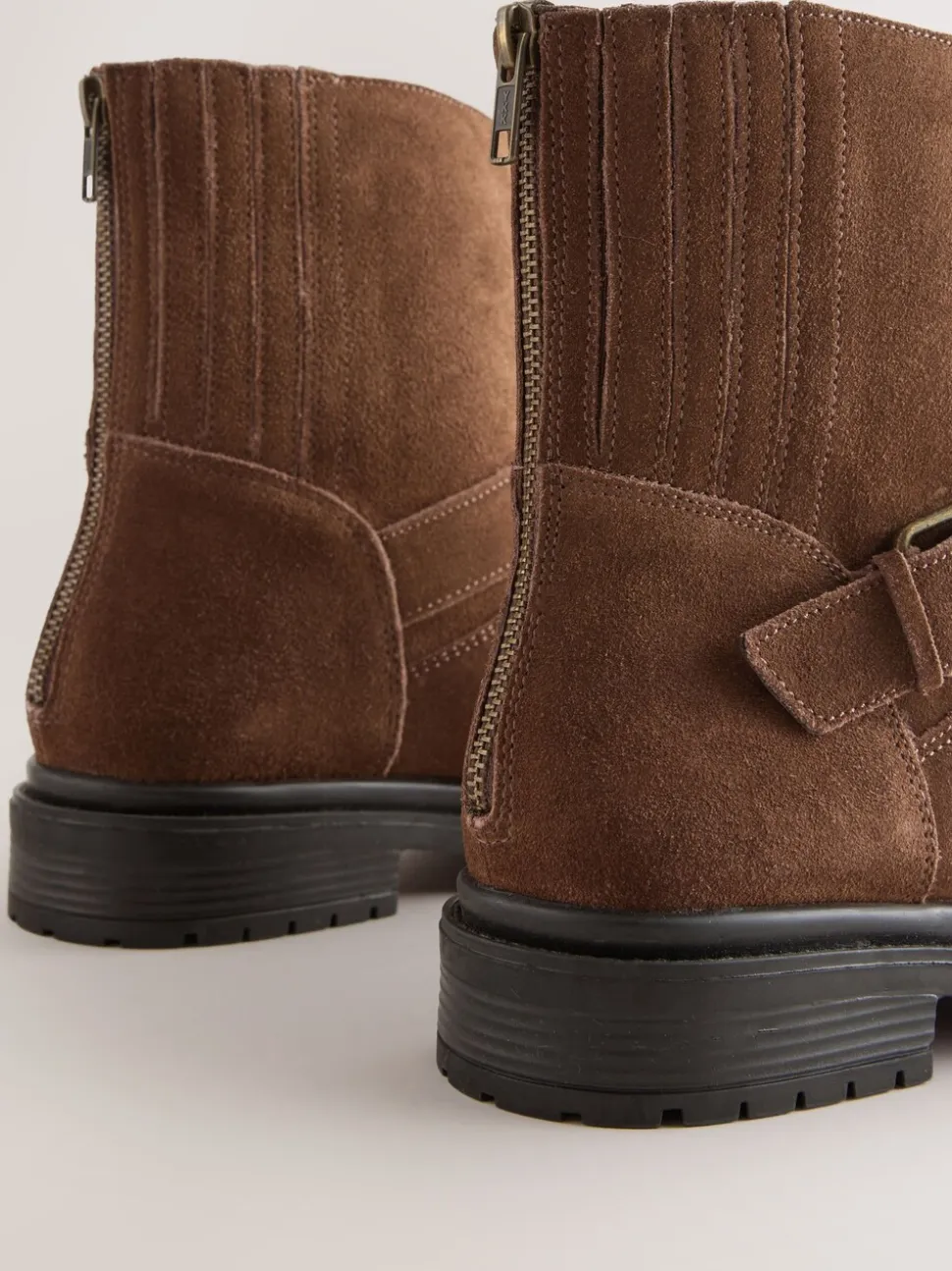 Chocolate Brown Suede Forever Comfort® Biker Ankle Boots