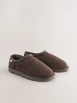 Chocolate Brown Suede Shoot Slippers