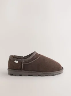 Chocolate Brown Suede Shoot Slippers