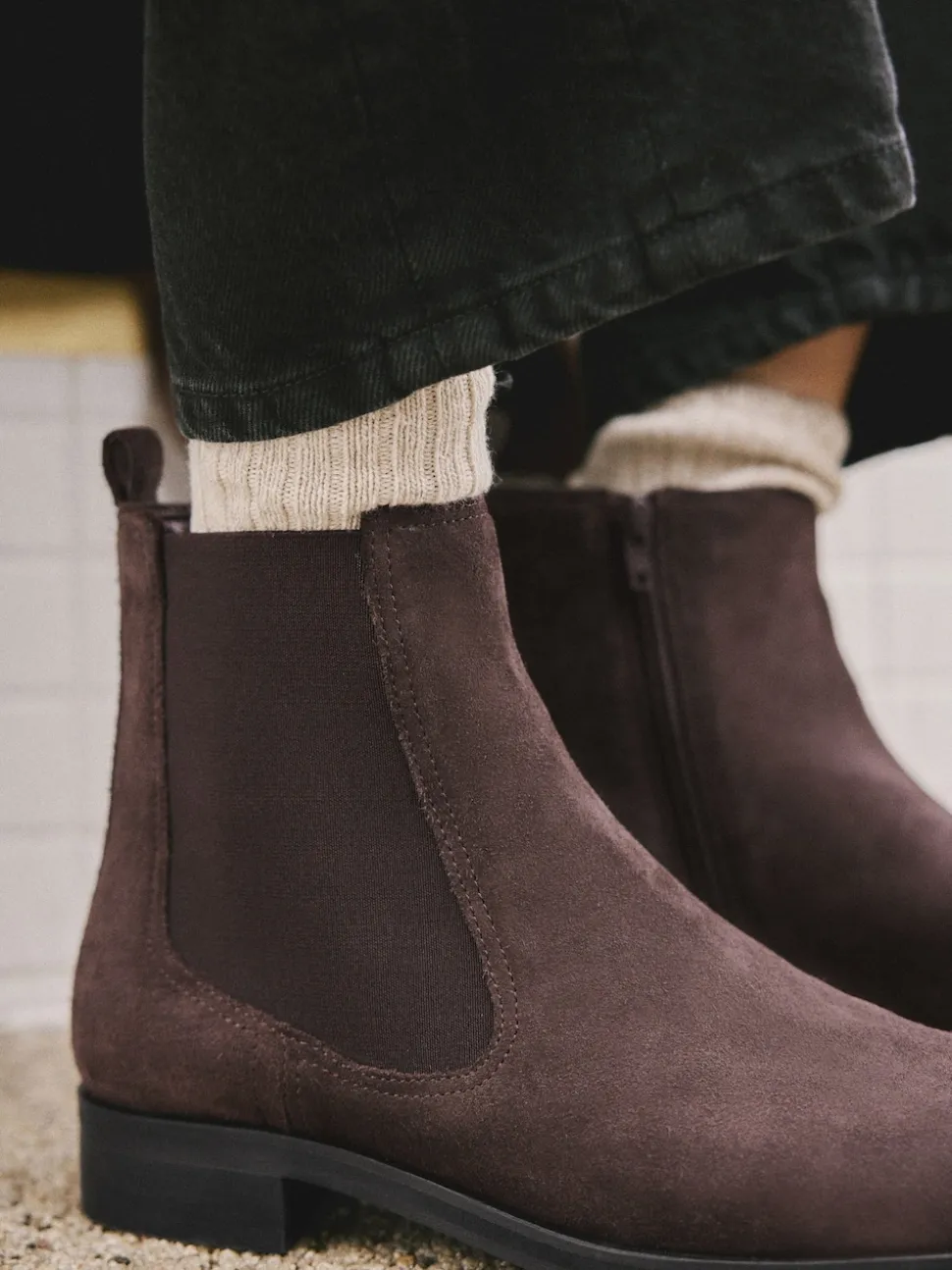 Chocolate Brown Suede Standard/Wide Fit Forever Comfort® Chelsea Ankle Boots
