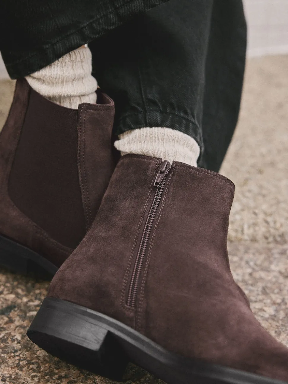 Chocolate Brown Suede Standard/Wide Fit Forever Comfort® Chelsea Ankle Boots