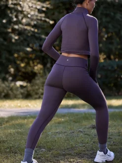 Chocolate Brown Thermal Fleece Lined Sports Leggings