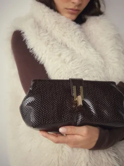 Chocolate Brown Volume Clutch Bag