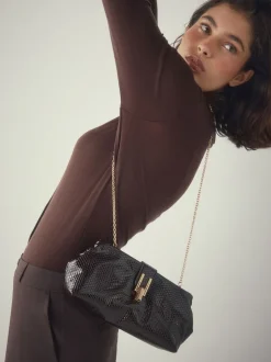 Chocolate Brown Volume Clutch Bag