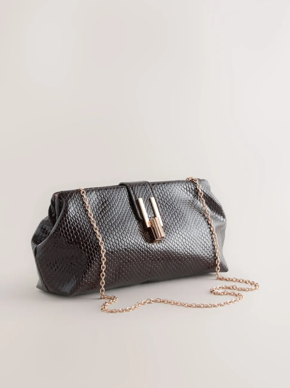 Chocolate Brown Volume Clutch Bag