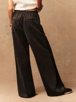 Chocolate Brown Wide Leg Soft Cord Trousers