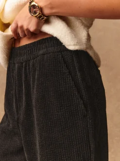 Chocolate Brown Wide Leg Soft Cord Trousers