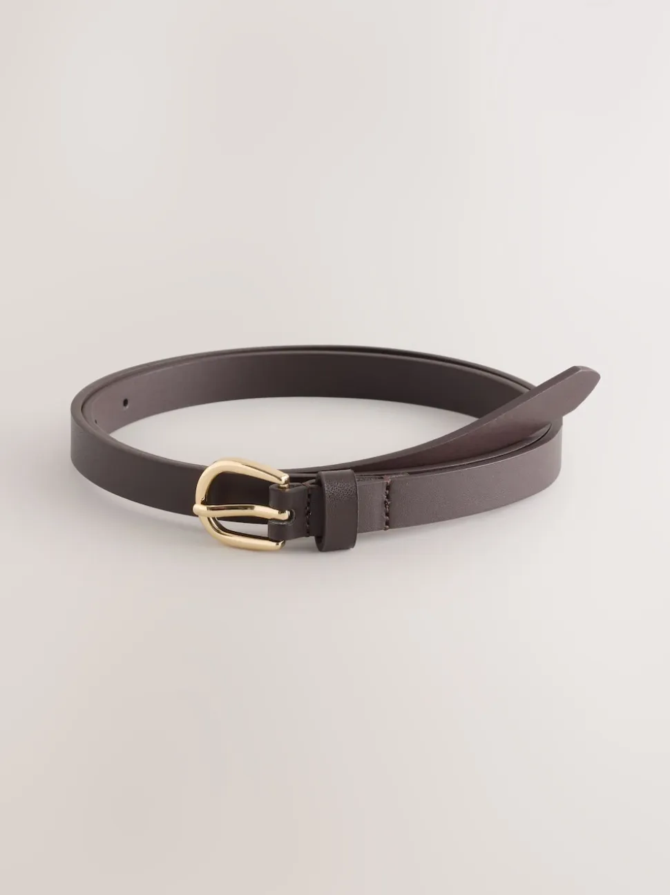 Chocolate Brown/Berry PU Skinny Belts 2 Pack