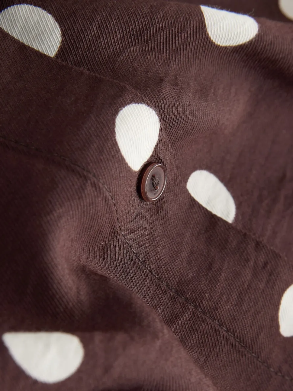 Chocolate Brown/Ecru Polka Dot Long Sleeve Midi Shirt Dress