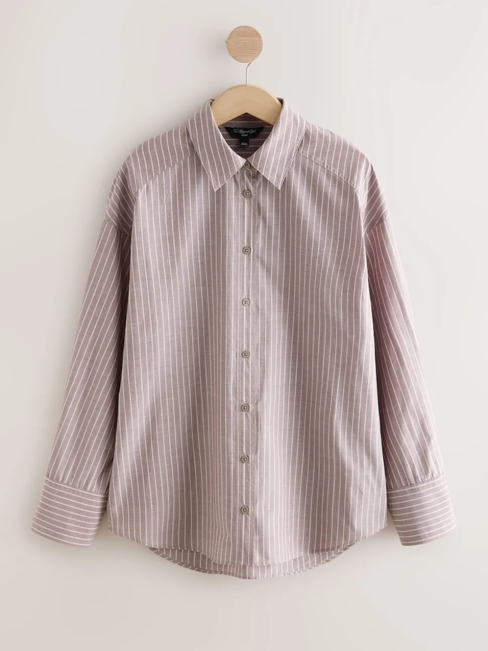 Chocolate Brown/Pink Stripe Oversized Boyfriend Shirt