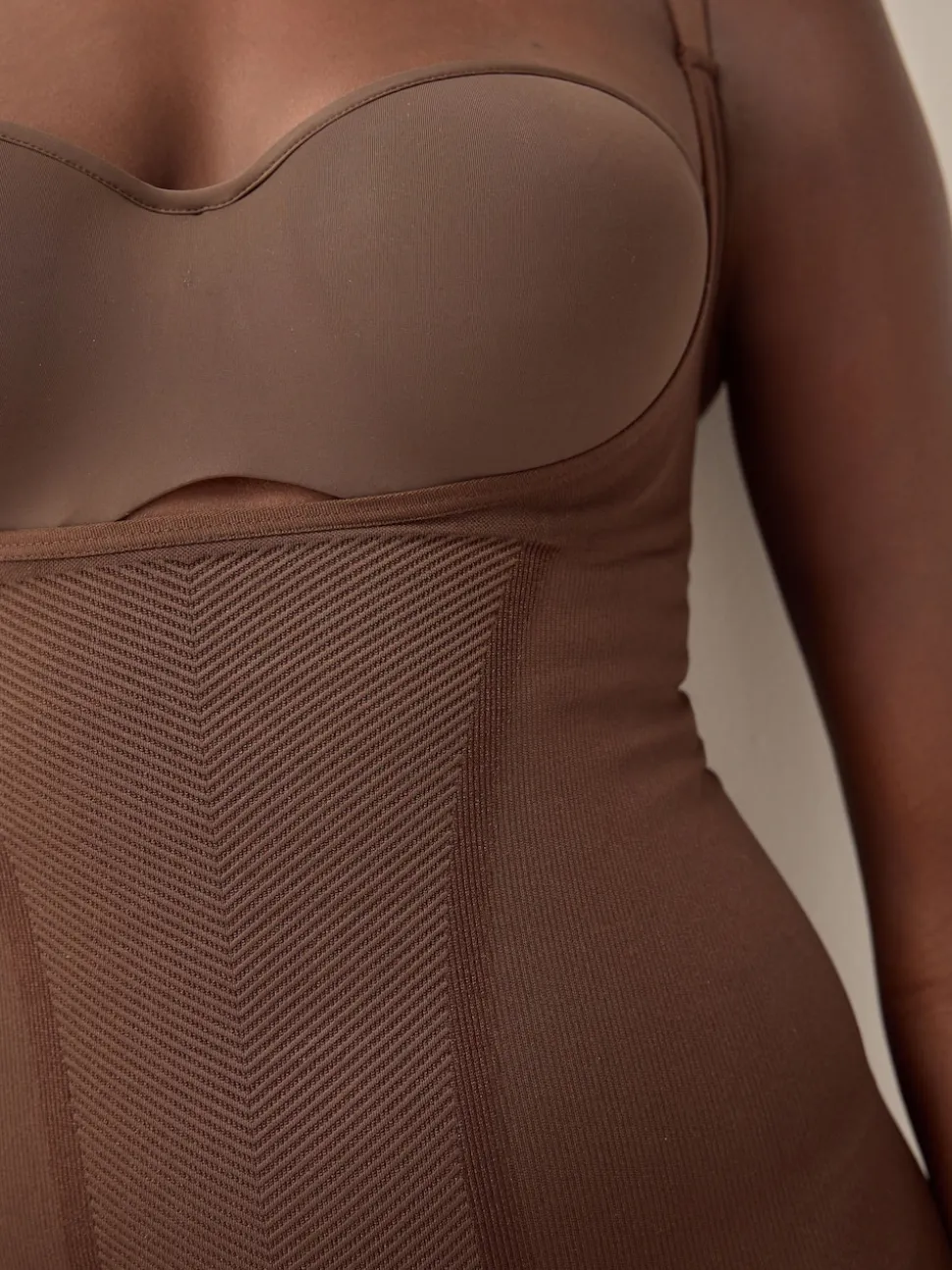 Chocolate Nude Firm Tummy Control Wear Your Own Bra Body