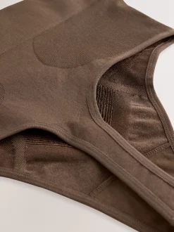 Chocolate Nude High Waist Thong Seamless Firm Tummy Control Shaping Briefs
