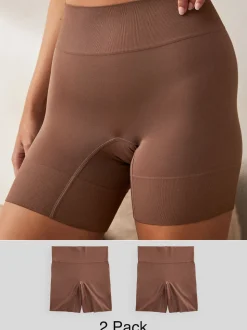 Chocolate Nude Seamless Smoothing Anti-Chafe Shorts 2 Pack