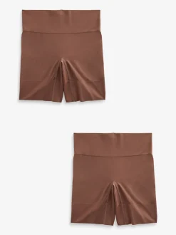Chocolate Nude Seamless Smoothing Anti-Chafe Shorts 2 Pack