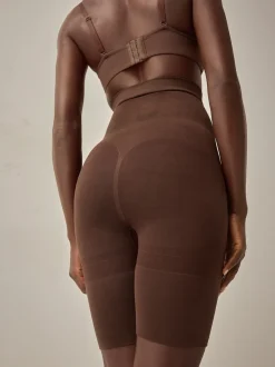 Chocolate Nude Thigh Smoother Short Seamless Firm Tummy Control Shaping Briefs