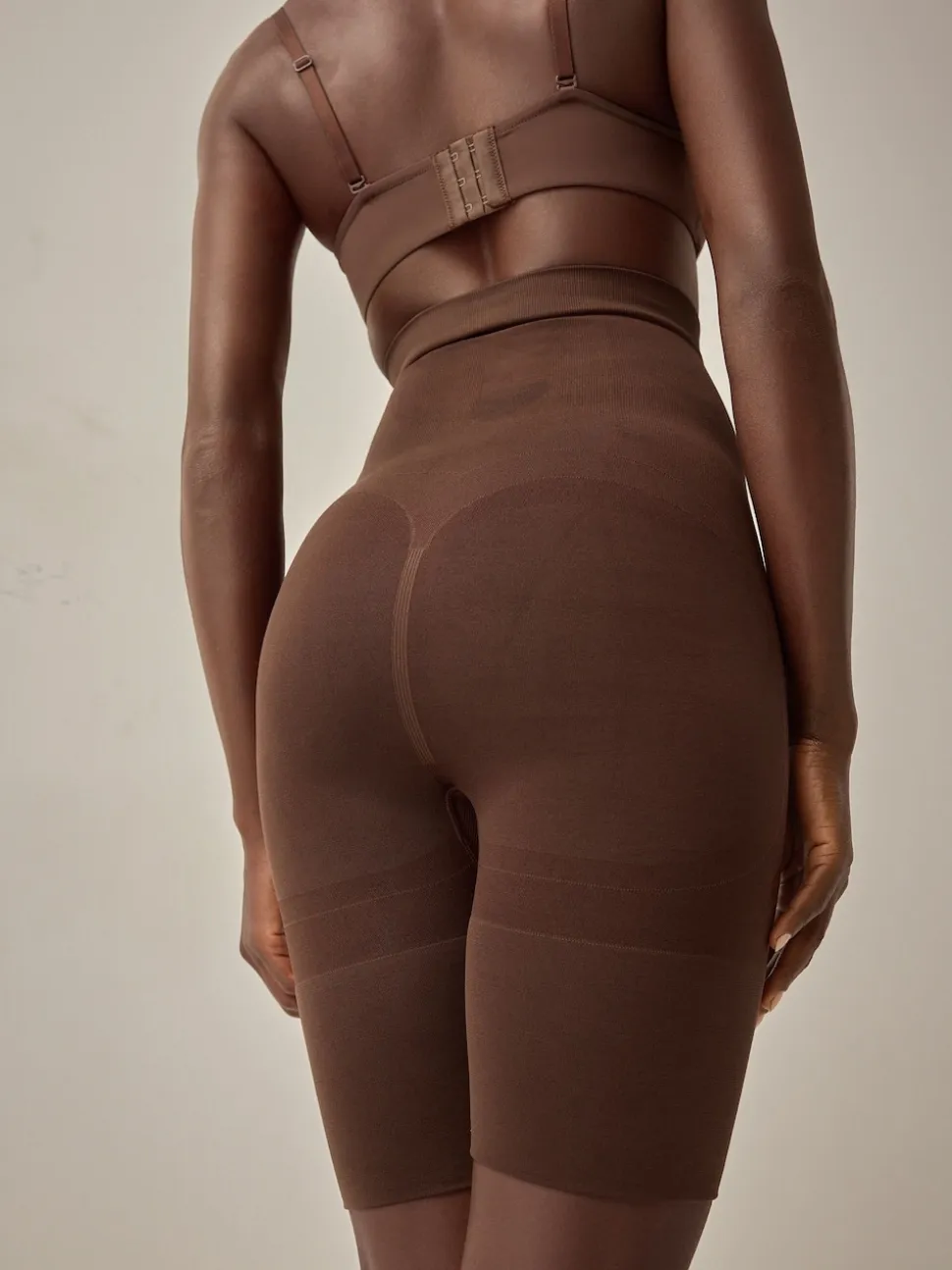 Chocolate Nude Thigh Smoother Short Seamless Firm Tummy Control Shaping Briefs