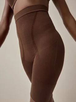 Chocolate Nude Thigh Smoother Short Seamless Firm Tummy Control Shaping Briefs