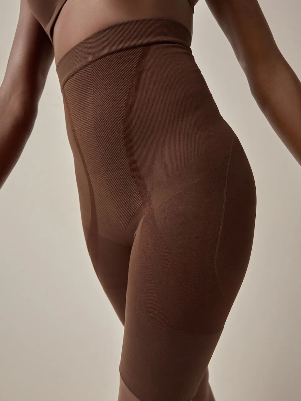 Chocolate Nude Thigh Smoother Short Seamless Firm Tummy Control Shaping Briefs