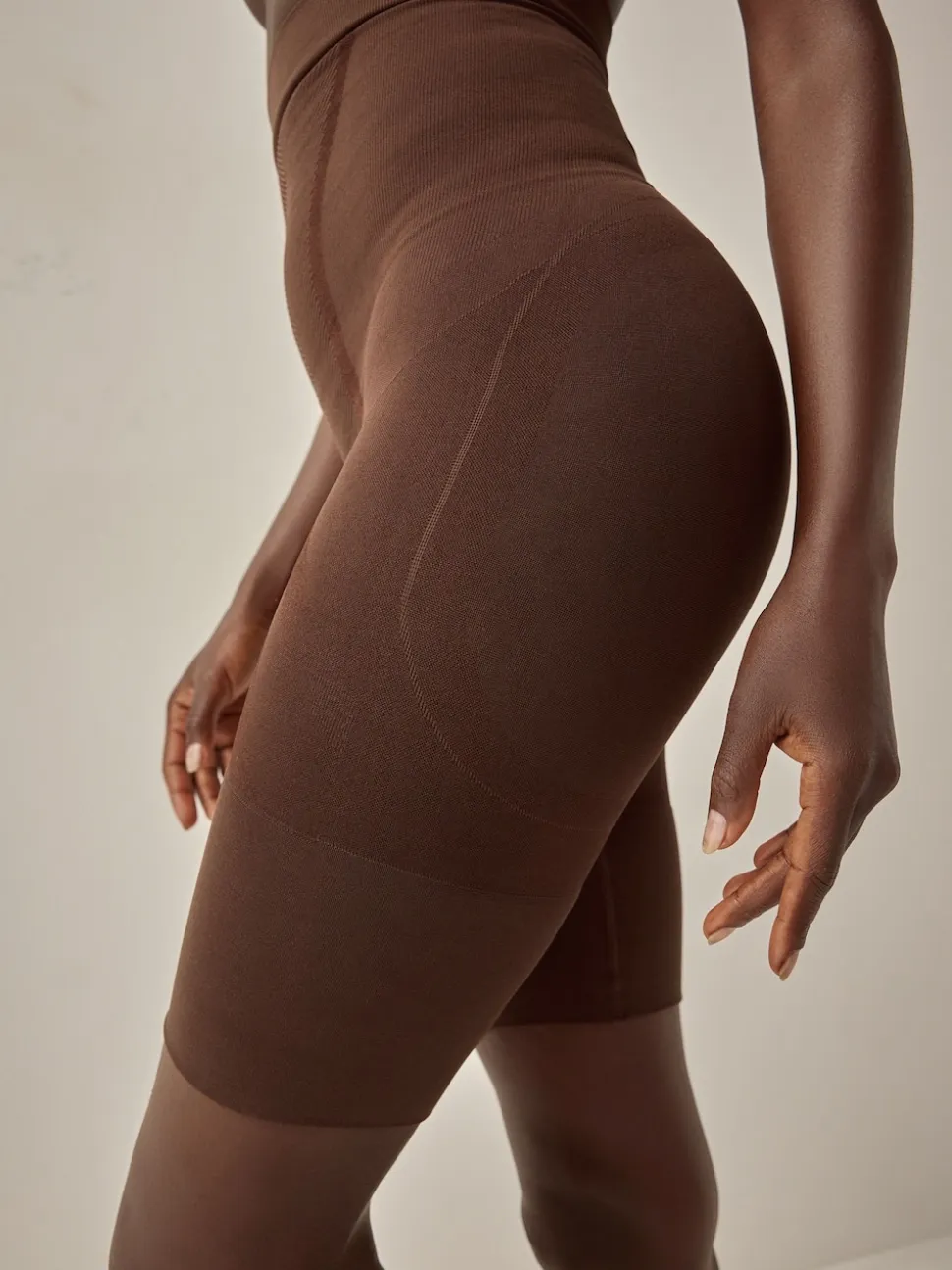 Chocolate Nude Thigh Smoother Short Seamless Firm Tummy Control Shaping Briefs