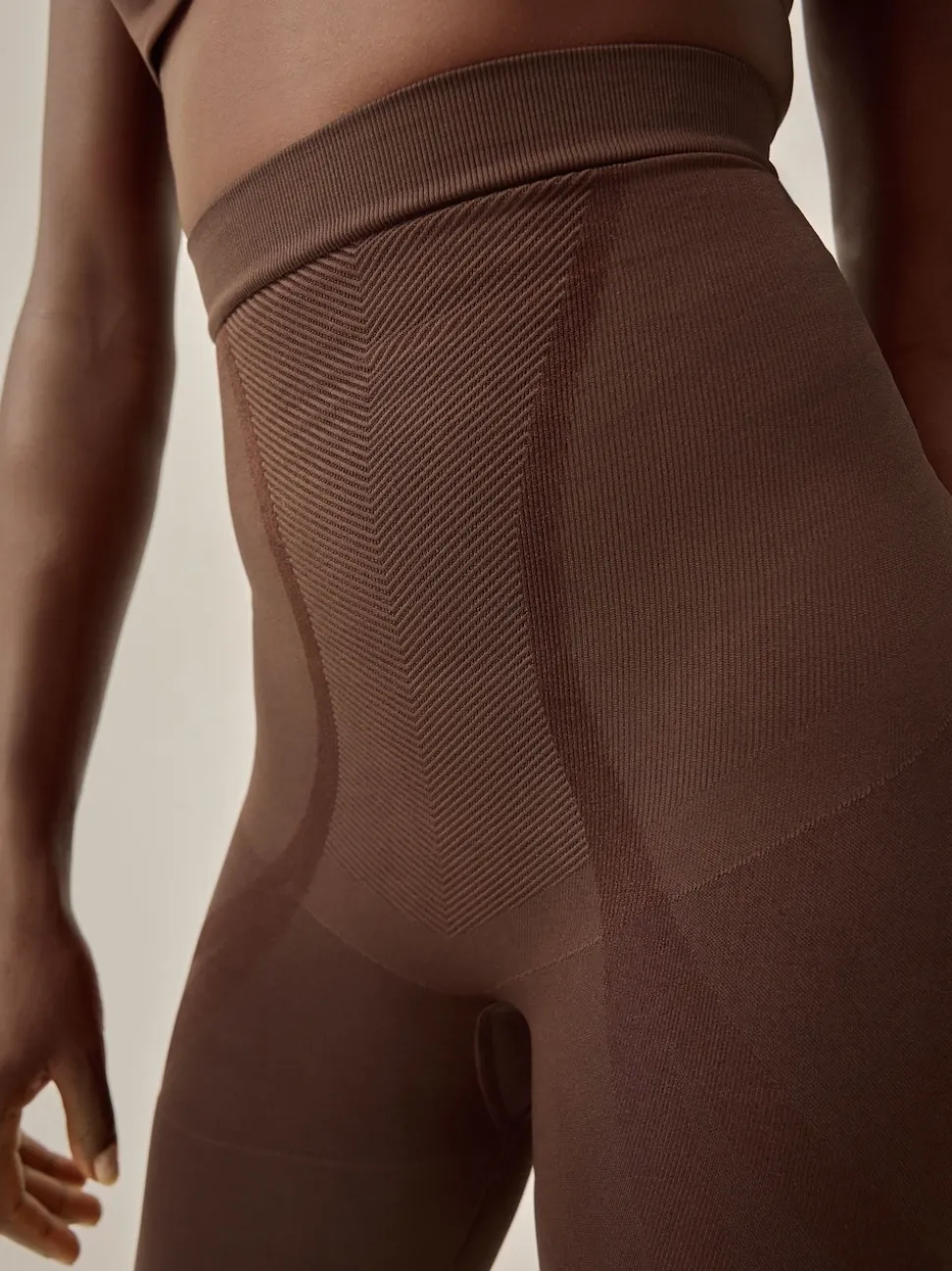 Chocolate Nude Thigh Smoother Short Seamless Firm Tummy Control Shaping Briefs