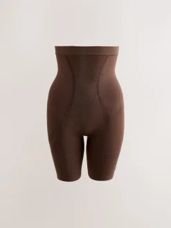 Chocolate Nude Thigh Smoother Short Seamless Firm Tummy Control Shaping Briefs