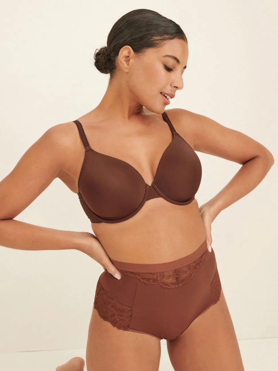 Chocolate Nude Tummy Control Light Shaping High Waist Thongs 2 Pack