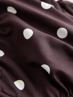 Chocolate/Cream Polka Dot DD+ Wired Non Padded Bikini Top