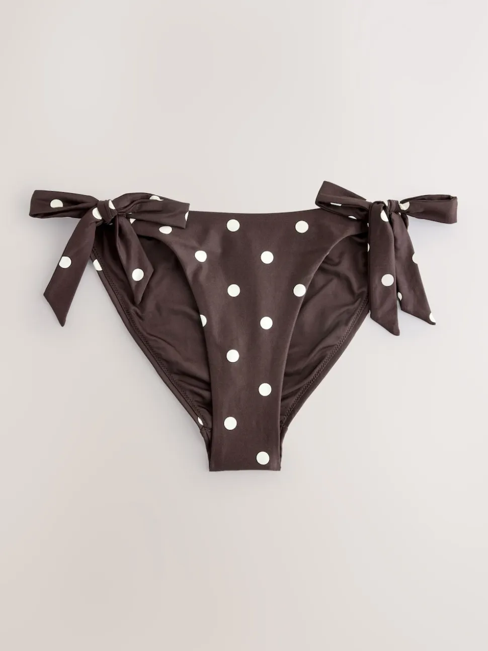 Chocolate/Cream Polka Dot Tie Side Bikini Bottoms