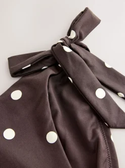 Chocolate/Cream Polka Dot Tie Side Bikini Bottoms