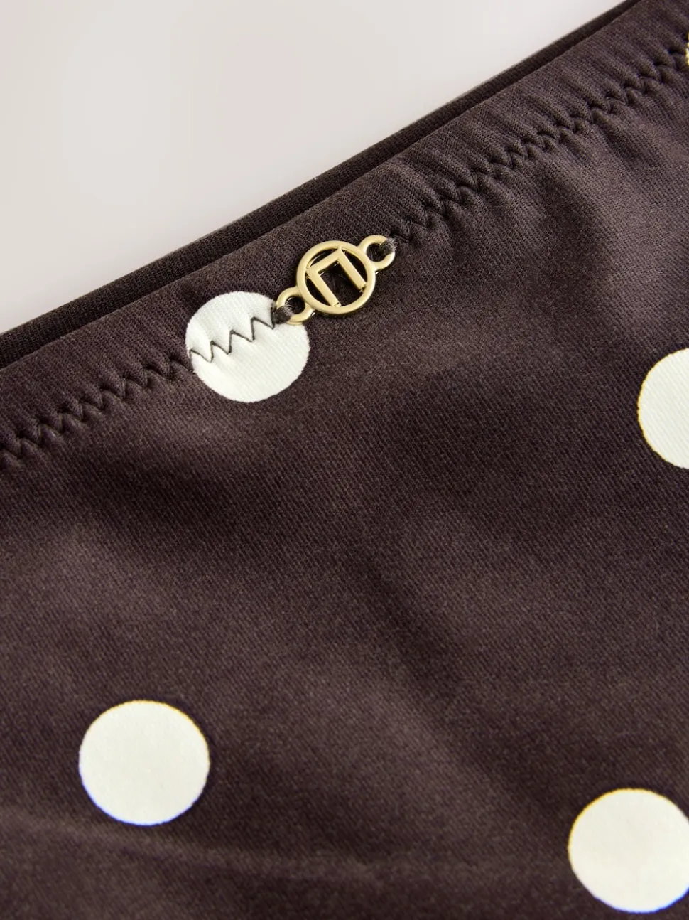 Chocolate/Cream Polka Dot Tie Side Bikini Bottoms