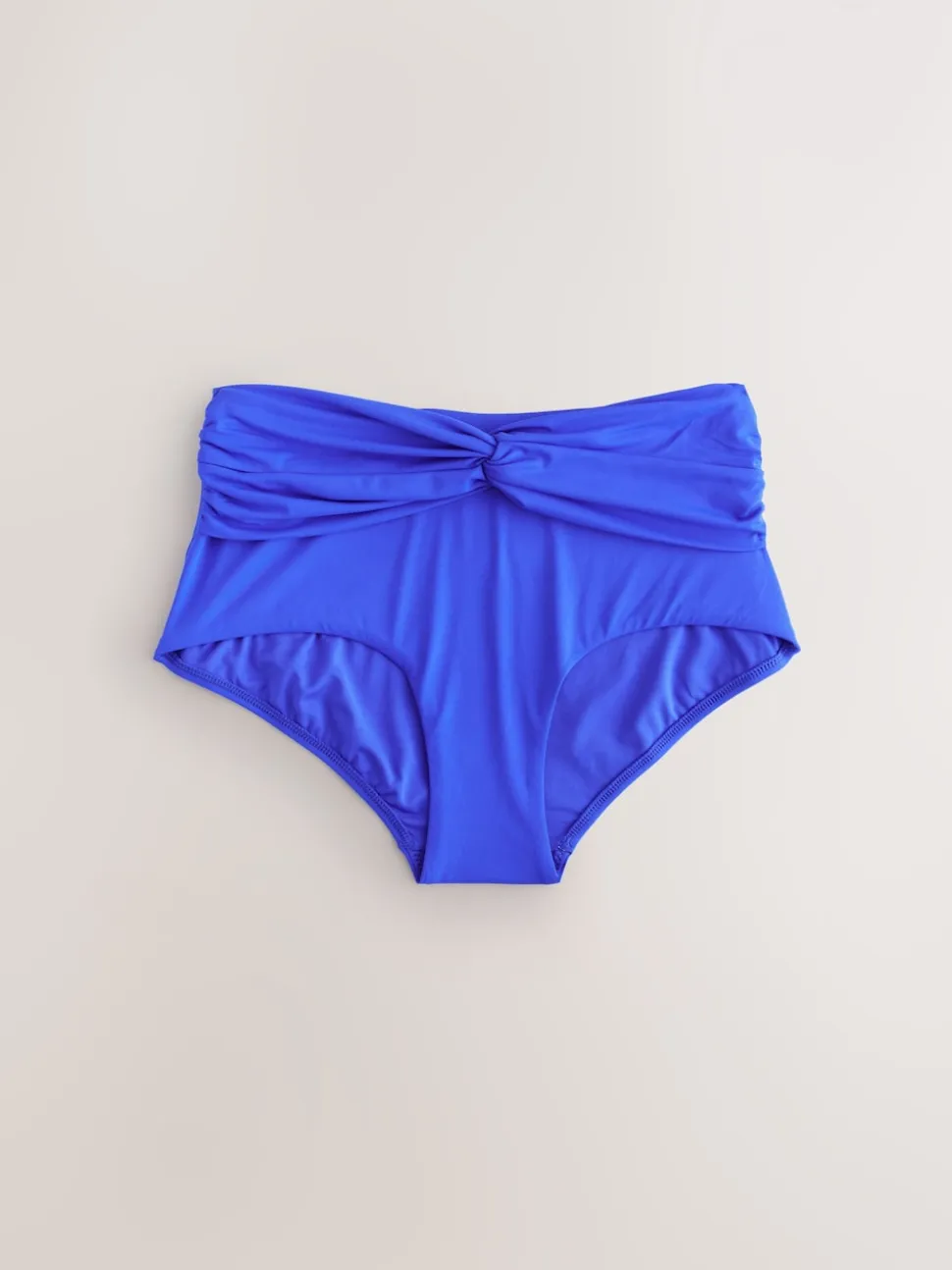 Cobalt Blue Midi Waist Print Bikini Bottoms