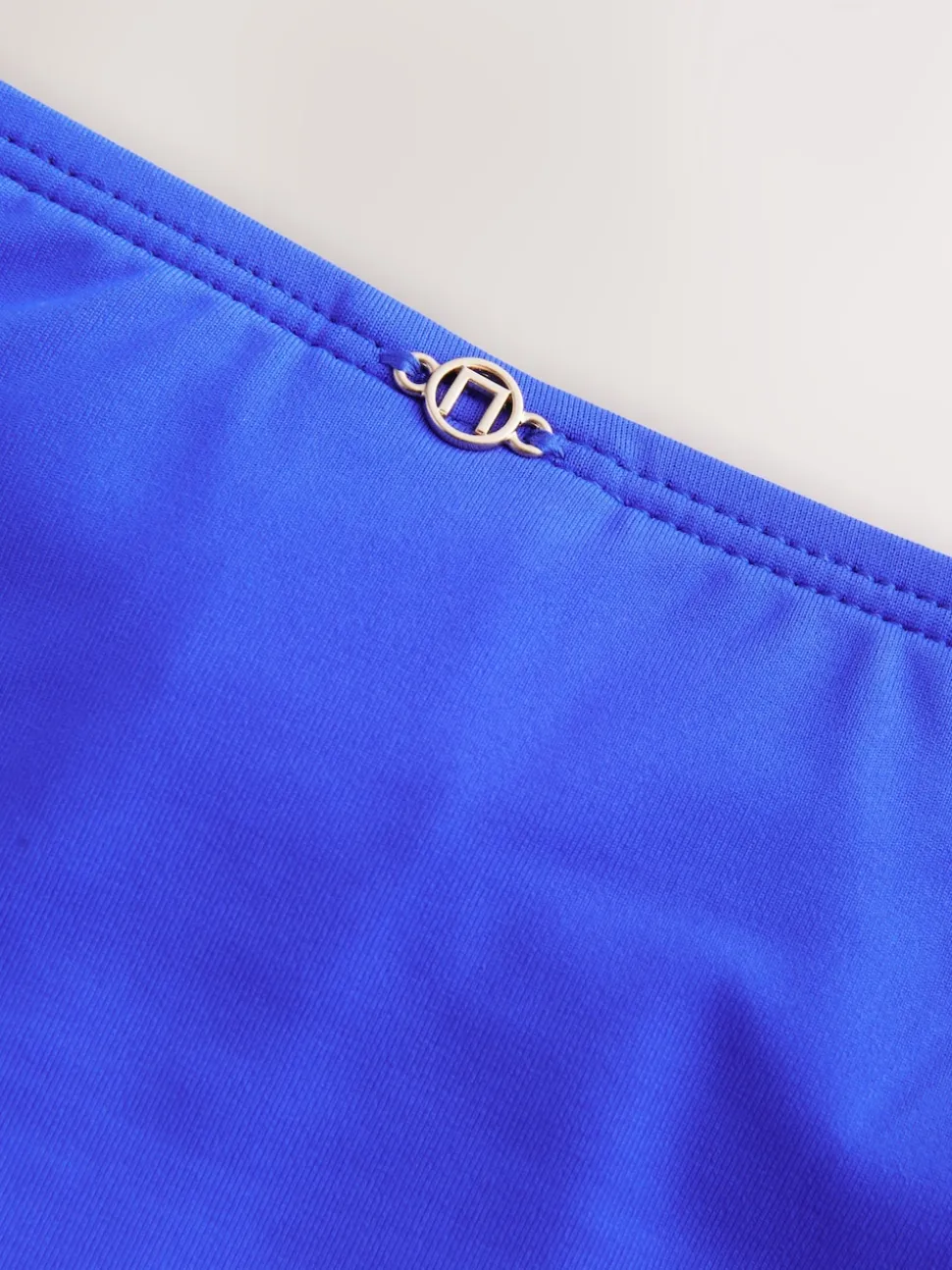 Cobalt Blue Midi Waist Print Bikini Bottoms