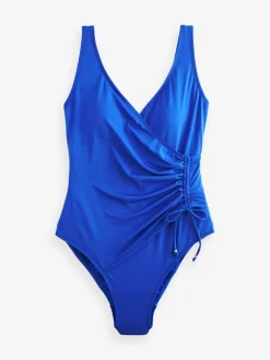 Cobalt Blue Ruched Side Tummy Shaping Control Swimsuit